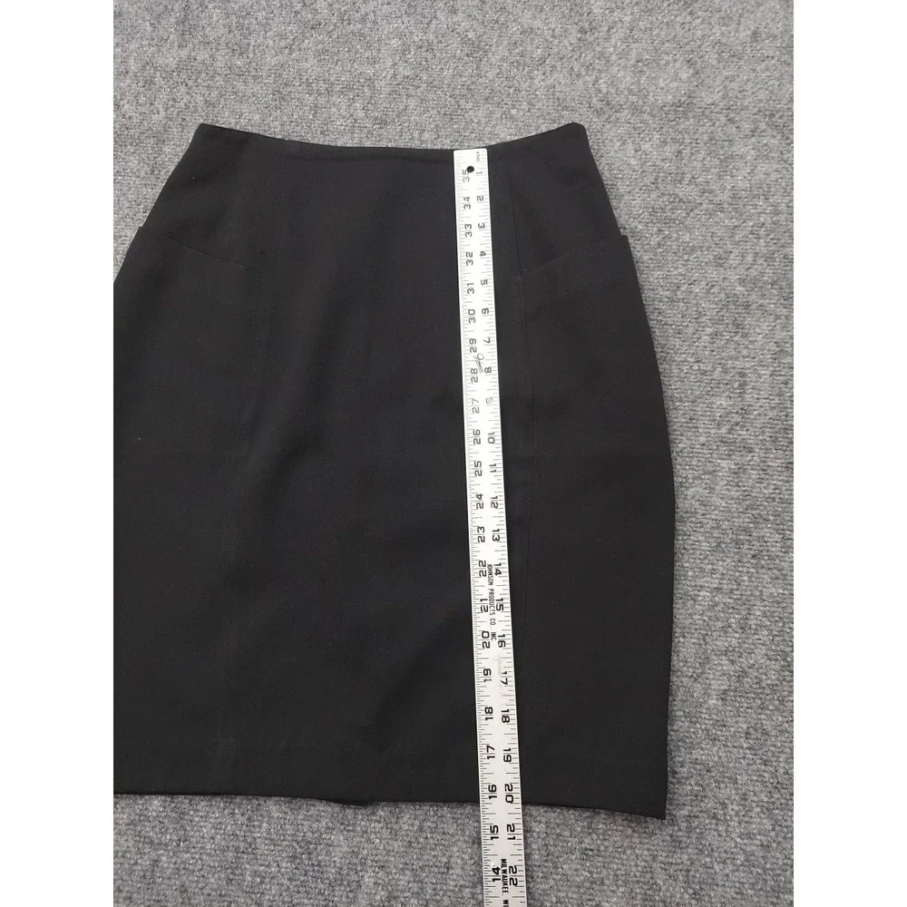 Saks 5th Avenue Wool‎ Skirt Womens 6 Black Pencil Pockets Lined Career Back Zip
